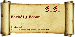 Borbély Bános névjegykártya